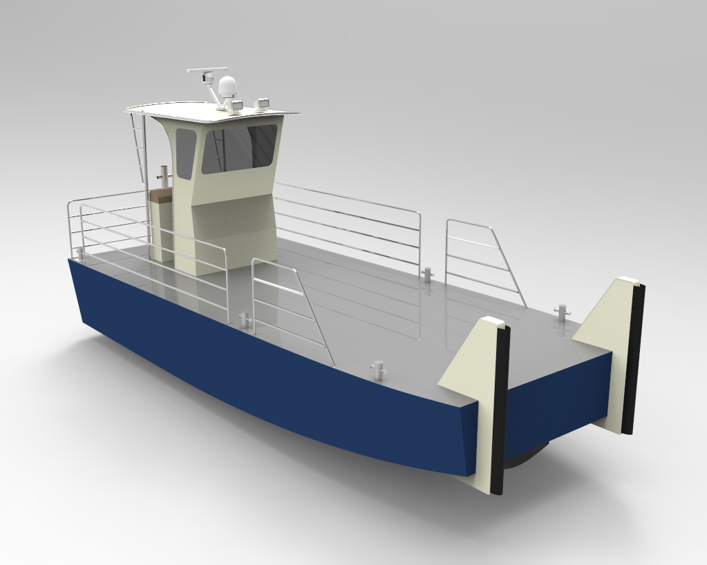 Aluminum flat deck boat design - 25ft commercial vessel plans for boat builders